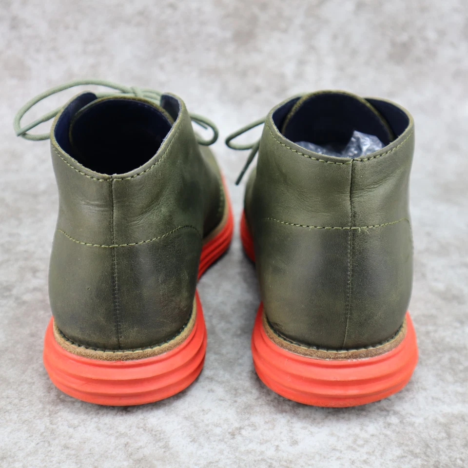 Cole Haan Lunargrand Chukka Boots Leather Gray Green Mens Size 8 M - Image 3 of 4