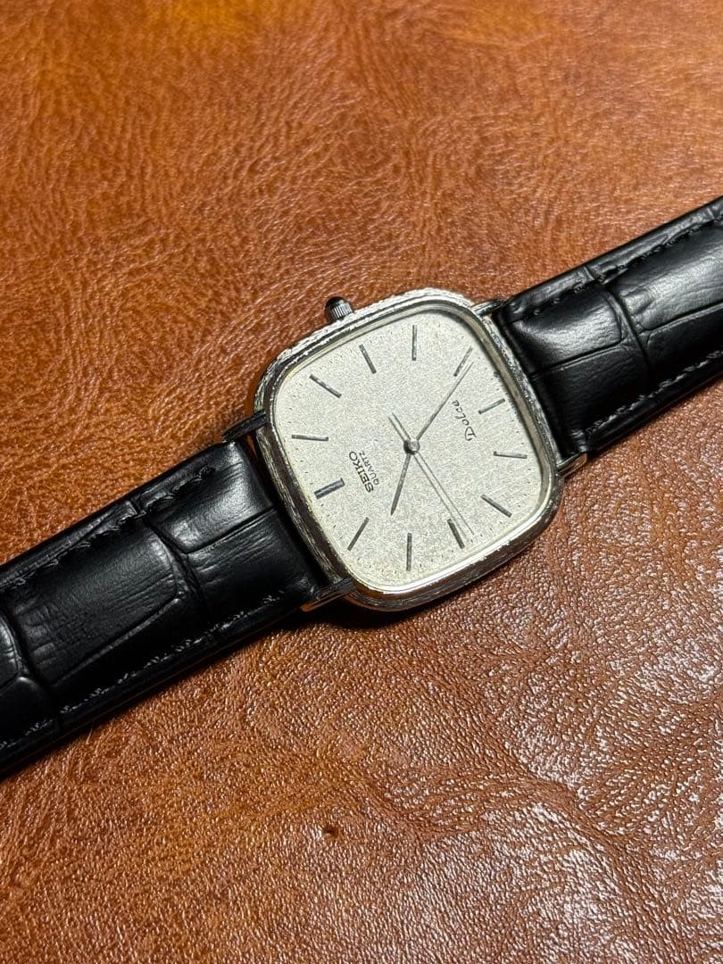Seiko Dolce Rectangular Watch 1983 Silver Dial & … - image 4