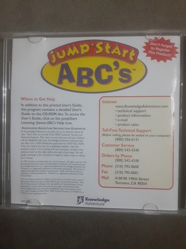 Jump Start ABCs PC Game - Knowledge Adventure -vol.1windows 98/95 - Picture 5 of 6