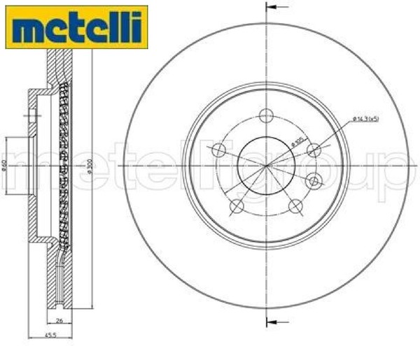 2X Bremsscheibe Metelli 23-1507C 2 Bremsscheiben FüR Opel FüR Chevrolet-image