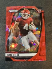 2025 Panini Prizm Draft Picks - Isaac Teslaa #129 Red Ice Prizm (RC)