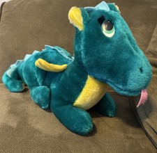 Vintage 1987 Dakin Fun Farm 16" Green Puff The Magic Dragon Plush Toy