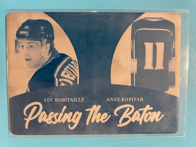 Robitaille / Kopitar   2020-21 Leaf ITGU Hockey  Passing the Baton  Cyan plate
