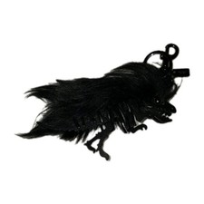 COACH BLACK REXY LONG MOHAWK REXY BAG CHARM FOB KEYCHAIN 21772 EUC