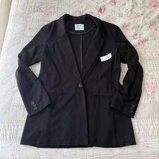 Old Navy Women s M Black Blazer Jacket Stretch Ponte Classic Career NWT