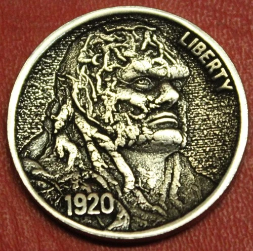New ListingHOBO Buffalo Nickel Swamp Thing / Dick Durock Real US Nickel