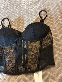 Hunter & Brown Black Corset Bra Top Size Small Lace Sexy Concert Club Festival