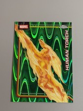 Human Torch 2026 Topps Chrome Marvel Comics /99 Green RayWave Refractor #51 051