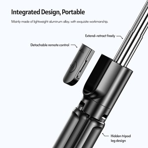 5-Section Extendable Selfie Stick Integrated With Tabletop Tripod With BT R QXPJ