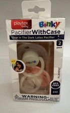 Playtex Baby Binky Pacifier With Case 2 Glow In The Dark Latex 0 BPA Free D/C