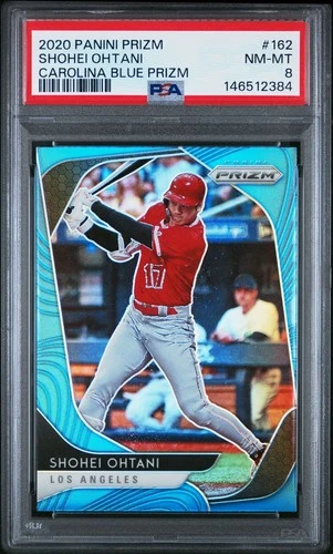 2020 PANINI PRIZM 162 SHOHEI OHTANI CAROLINA BLUE PRIZM PSA 8 2384