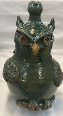 Rodney Smith Southern Indigenous Folk Art Pottery Owl Face Jug