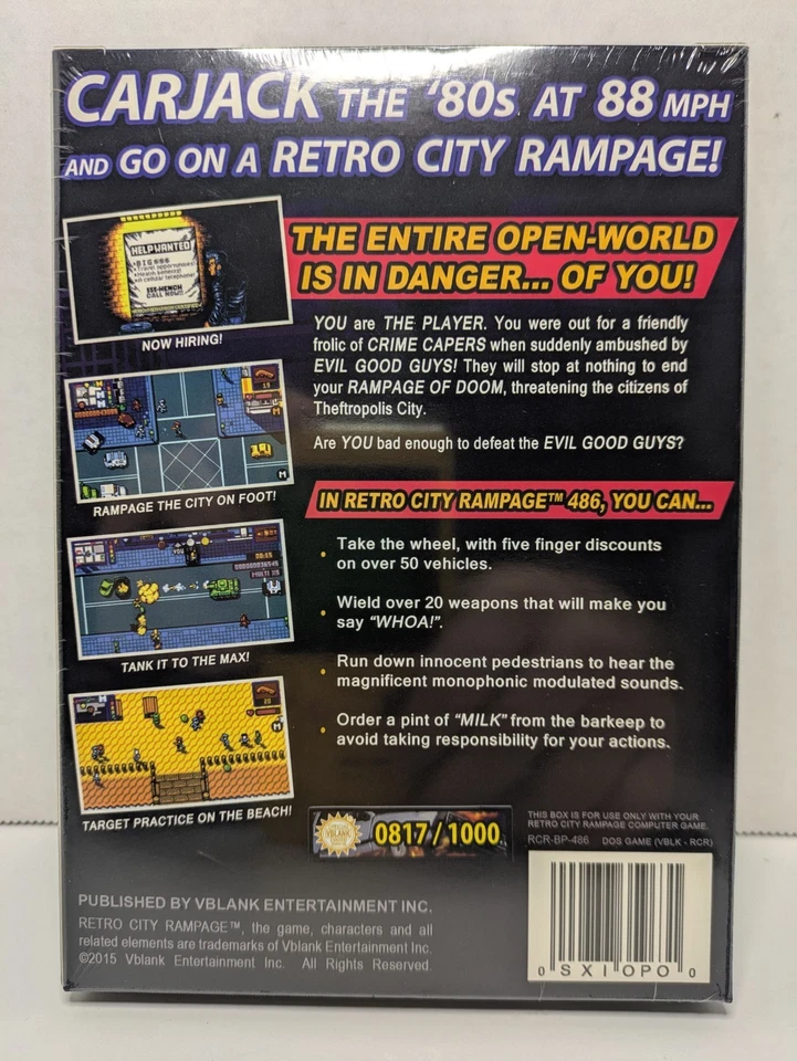 Retro City Rampage 486 (PC, IBM, MS-DOS, 2015) #0817 of 1000 -- Limited Edition - Image 2 of 4