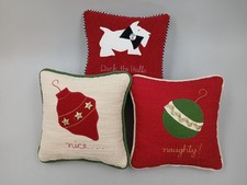 Zestaw 3 Woof & Poof 2007 Muzyczne poduszki świąteczne, 9 "x9"