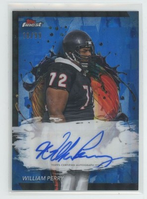 2024 Finest Autographs Blue Refractor William Perry Auto 19/99 Chicago Bears