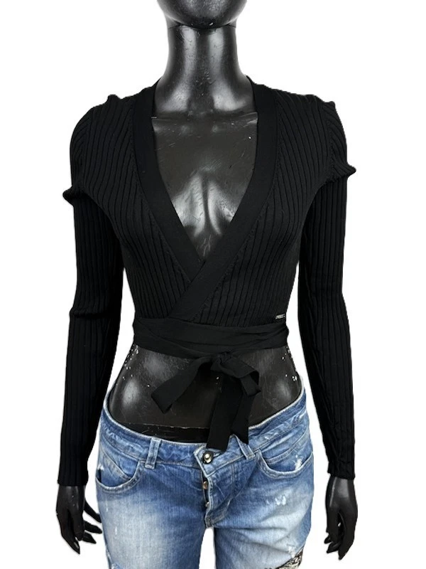 Guess Maillot femme S noir mince coupe croisée ceinture viscose élégante... - Photo 1/4