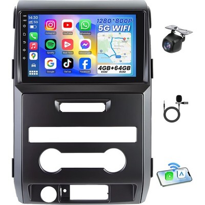 For Ford F150 2009-2014 Apple Carplay Android 13 Car Stereo Radio WiFi GPS 4+64G