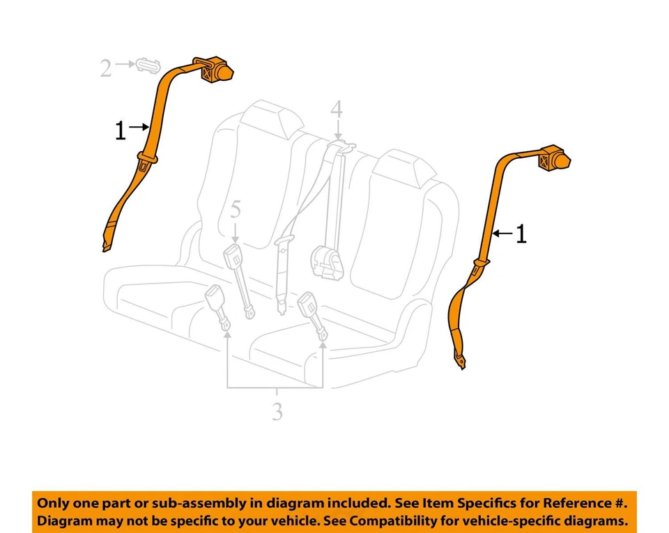 KIT DE CINTURÓN PARA CHEVROLET MALIBU 2004-2008 R/ASIENTO TRASERO SI *N 22730300 - NUEVO OEM Foto 2 de 3