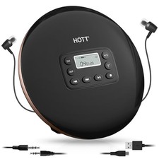 HOTT CD711T Portable CD Player with Bluetooth 5.1 Stereo Headphones and, Anti...