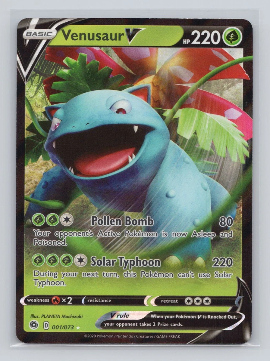 venusaur v pokemon card value - 001/073 Preserved in a magnetic acrylic case and featuring a striking image of the captivating character Venusaur V SWSH100 ULTRA RARE