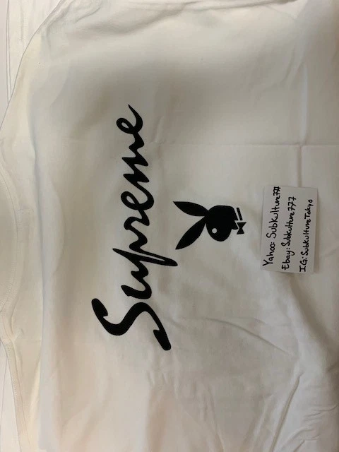 Nouveau T shirt Supreme Supreme PLAYBOY POCKET boîte logo blanc XL rare
