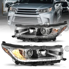 For 2017 2018 2019 Toyota Highlander w/ LED DRL SE Headlights Headlamp Pair L+R