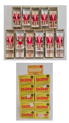 Vintage Skipper & Skooter Doll Bodies IOB With Swimsuits & Accessories 