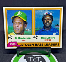 1981 Topps MLB Baseball 1980 Stolen Base Leaders 4 Rickey Henderson Ron LeFlore