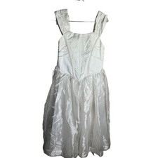 White Formal Dress Girls Communion Special Occasion Tulle Skirt Size 4