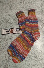 Handgestrickte Socken Opal Hundertwasser 4-fach Sockenwolle Größe 38/39