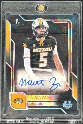 Matt Zollers 2025 Bowman University Chrome #BCA-MZ Prospects Auto Black /10