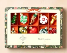John Derian for Target 10  Count Mini Glass Ornament Set New In Box