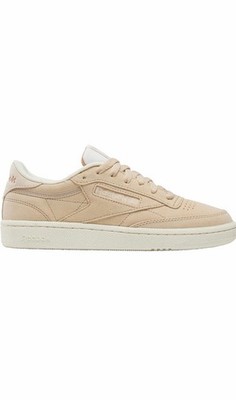 Women Reebok Club C 85 Soft Ecru Suede Casual Sneakers