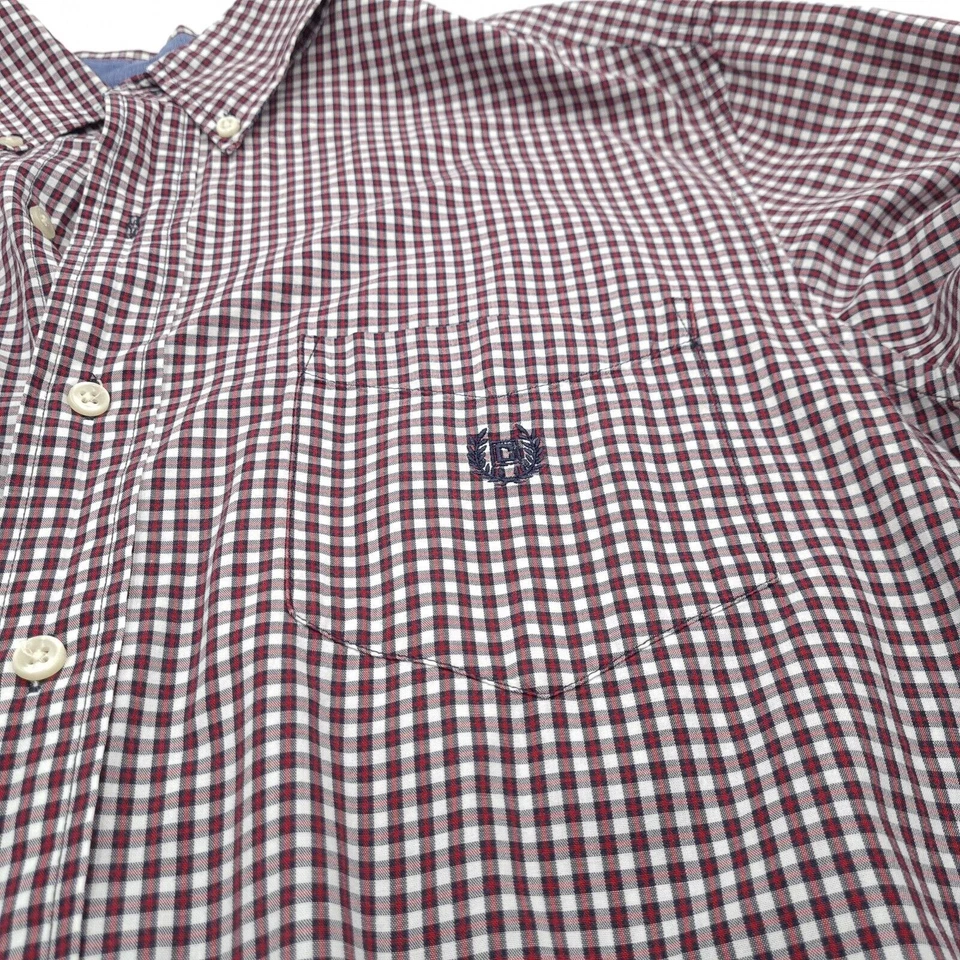 Vintage Chaps Men Shirt Red Check Cotton Xc0 Size M - Image 4 of 4