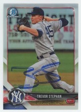2018 Bowman Draft Chrome Refractor Trevor Stephan Auto Yankees #BDC-20 COA Card