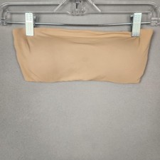True Co Bandeau Bra Womens Small Beige Strapless Seamless Stretch Pullover Top