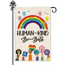 Human Kind Be Both Welcome Garden Flag Yard Outdoor Farmhouse Decorations, Be