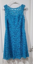 David's Bridal Dress "Malibu" Turquoise or Teal Blue Lace Womens Size 14 NWT