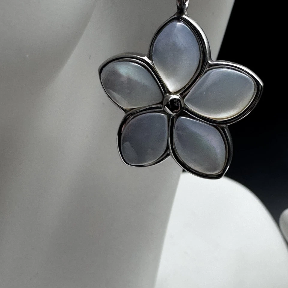 Pendientes Boho Madreperla Flor Y2K Playa Cuelga Mod Gota Palanca Trasera Foto 3 de 4