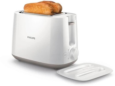PHILIPS HD2582/00 830 W Pop Up Toaster (White)
