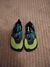 Young Boys Black, Blue And Green Swimming Shoes Size Small