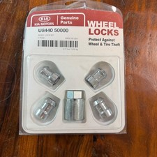 Kia Genuine Parts Wheel Lock Set U8440 50000 Chrome Steel Anti-Theft Protection