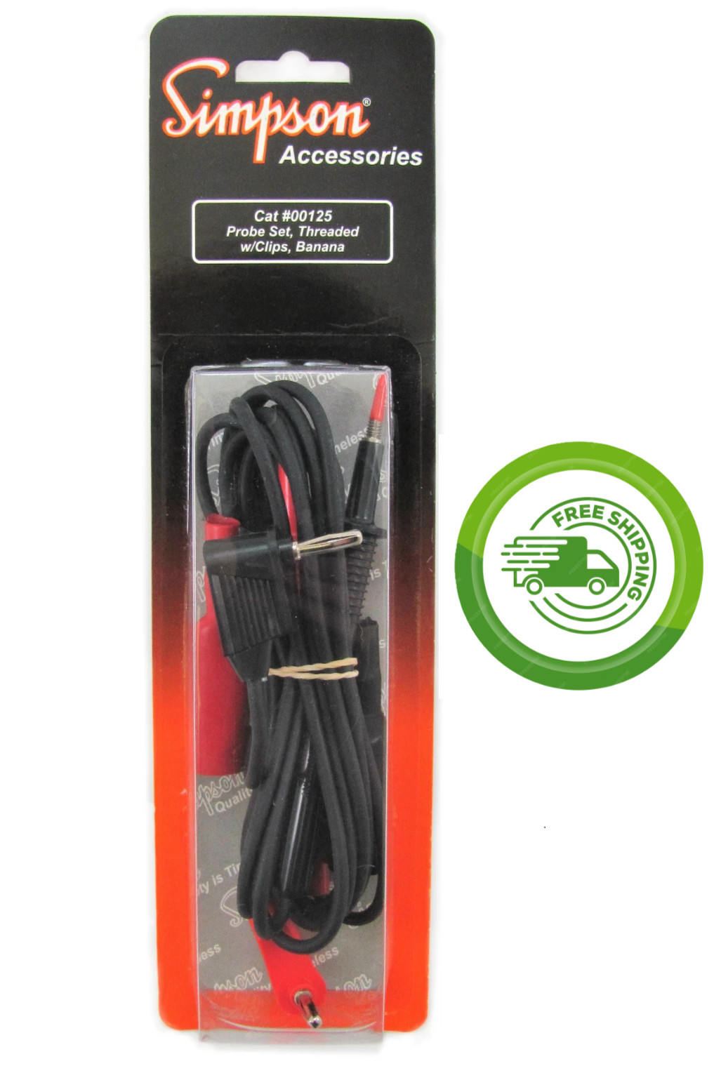 Simpson 00125 - Threaded Probe Leads w/Banana Plugs & Screw-On Alligator Clips