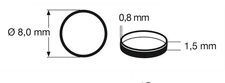 Fleischmann HO Scale 648011 Traction Tires 10pcs set 8 mm, width 1.5 mm