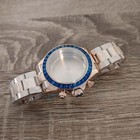 39mm Watch Case Sapphire Glass Steel Quartz Wristatch Band for VK63 Movement