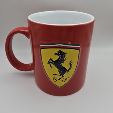 Scuderia Ferrari Red Coffee Cup Mug Sf Embossed Double Sided Badge Crest Logo Scuderia Ferrari Red Coffee Cup Mug Sf Embossed Double Sided Badge Crest Logo