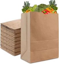 50Pcs 57Lb Kraft Paper Bag Heavy Duty Large Brown Paper Grocery Bags for Food