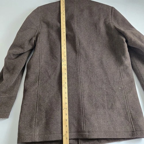 Kenneth Cole Reaction Brown Peacoat Wool Blend Men's L Walking Jacket Car Coat image 14