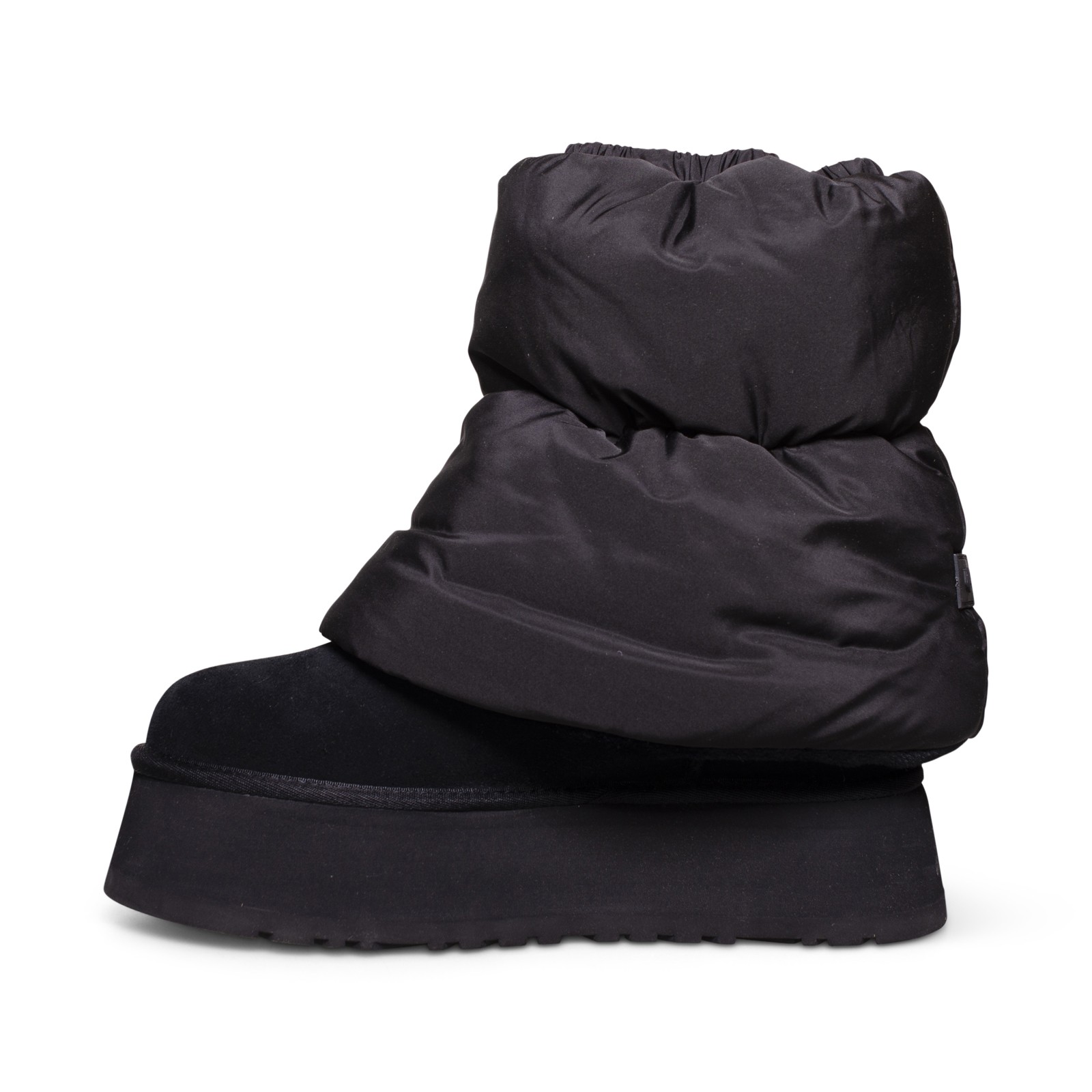 UGG CLASSIC MINI DIPPER PUFFER PLATFORM BLACK SUEDE WOMEN'S BOOTS SIZE US 8 NEW image 4