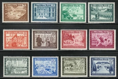 Deutschland 1939 postfrisch Mi 702-713 Gesellschaft, Sport, Arbeiter, Heer, P... - Bild 1 von 2